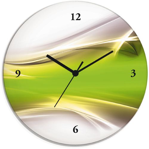 4058661011367 - Wanduhr ARTLAND Kreatives Element Wanduhren Gr T 18 cm Quarzuhr grün Wanduhren wahlweise mit Quarz- oder Funhuhrwerk lautlos ohne Tickgeräusche