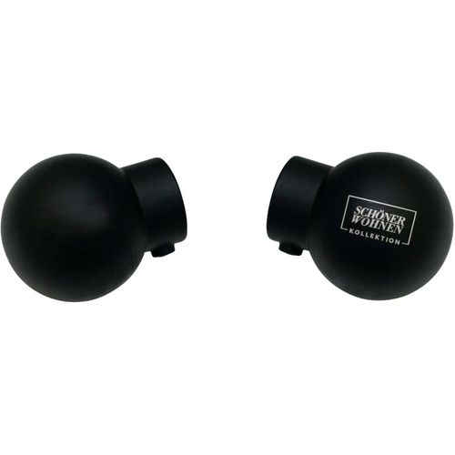 4003018378792 - Gardinenstangen-Endstück SCHÖNER WOHNEN LAMINAT Endstück Kugel für Ø 20 mm Gardinenstangenendstücke Gr 2 St schwarz (schwarz matt) Gardinenstangen-Endstücke Serie Einzelprogramm Leon Ø 20 mm