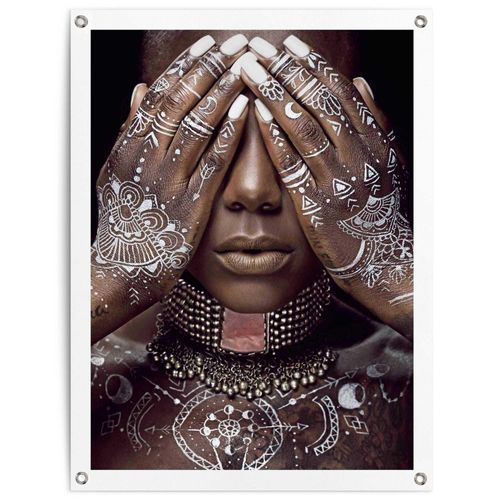 8714597638806 - Poster REINDERS Afrikanische Frau weiß (farbe bild(er) weiß) B60cm H80cm T01cm Leinwand Bilder Outdoor für Garten oder Balkon 8714597638806 - Poster REINDERS Afrikanische Frau weiß (farbe bild(er) weiß) B60cm H80cm T01cm Leinwand Bilder Outdoor für Garten oder Balkon