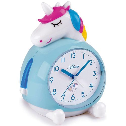 4026934216306 - Kinderwecker ATLANTA Motivwecker 2163 bunt (blau weiß rosa) Wecker Kinder mit Einhornmotiv ideal auch als Geschenk 4026934216306 - Kinderwecker ATLANTA Motivwecker 2163 bunt (blau weiß rosa) Wecker Kinder mit Einhornmotiv ideal auch als Geschenk