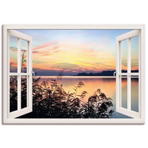 4055327351706 - Wandbild ARTLAND Fensterblick - Abendrot im Schilf Bilder Gr B H 100 cm x 70 cm Leinwandbild Fensterblick Querformat 1 St weiß Bild Poster Bilder als Leinwandbild Wandaufkleber oder in versch Größen 4055327351706 - Wandbild ARTLAND Fensterblick - Abendrot im Schilf Bilder Gr B H 100 cm x 70 cm Leinwandbild Fensterblick Querformat 1 St weiß Bild Poster Bilder als Leinwandbild Wandaufkleber oder in versch Größen
