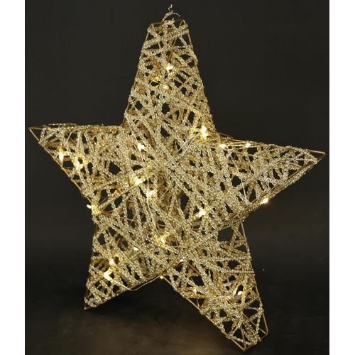 4019844807757 - Dekostern IGEA LED Stern mit Timer 33 cm gold B34cm H33cm Metall Dekosterne Deko Warmweiß Leuchtstern Weihnachtsdeko Weihnachtsstern gold