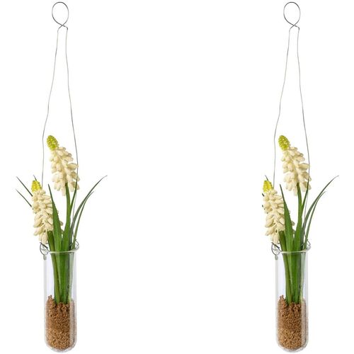 4064118141242 - Kunstblume CREATIV GREEN Muscari in Hängevase Kunstpflanzen Gr B H 4 cm x 35 cm 2 St weiß Kunst-Blumen 4064118141242 - Kunstblume CREATIV GREEN Muscari in Hängevase Kunstpflanzen Gr B H 4 cm x 35 cm 2 St weiß Kunst-Blumen