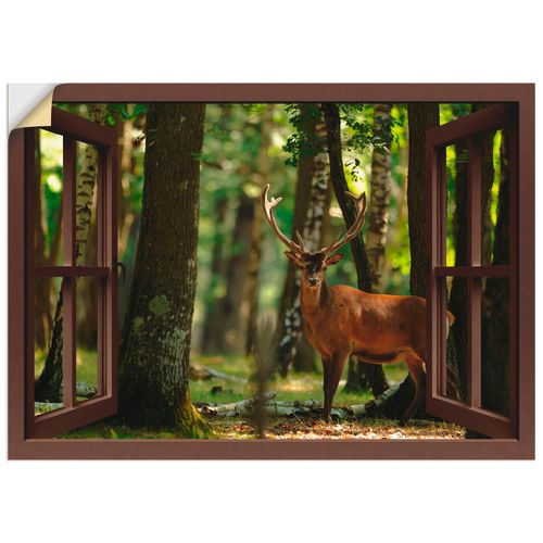4057738619994 - Wandbild ARTLAND Fensterblick - Hirsch 4 Wald Bilder Gr B H 70 cm x 50 cm Wandaufkleber - Vinyl Fensterblick Querformat 1 St braun Bild Poster Bilder als Leinwandbild Wandaufkleber oder in versch Größen 4057738619994 - Wandbild ARTLAND Fensterblick - Hirsch 4 Wald Bilder Gr B H 70 cm x 50 cm Wandaufkleber - Vinyl Fensterblick Querformat 1 St braun Bild Poster Bilder als Leinwandbild Wandaufkleber oder in versch Größen