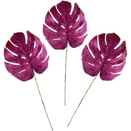 4019844793944 - Kunstblume IGEA Splitphiloblatt lila (dunkelrot) B26cm H79cm L2cm Obermaterial 95% Polyester 5% Kunststoff Kunstpflanzen Kunstzweig 2er Set