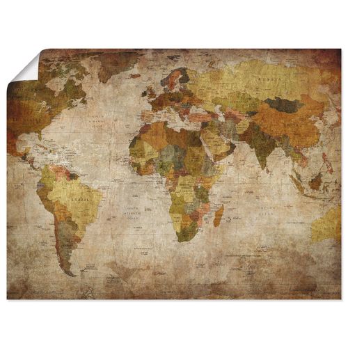 4055327638739 - Wandbild ARTLAND Weltkarte Bilder Gr B H 40 cm x 30 cm Poster Landkarten Querformat 1 St braun Bild Metallbild Metallbilder Bilder als Alubild Leinwandbild Wandaufkleber oder Poster in versch Größen 4055327638739 - Wandbild ARTLAND Weltkarte Bilder Gr B H 40 cm x 30 cm Poster Landkarten Querformat 1 St braun Bild Metallbild Metallbilder Bilder als Alubild Leinwandbild Wandaufkleber oder Poster in versch Größen