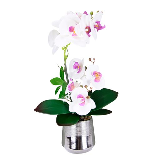 4019844794934 - Kunstorchidee IGEA Phalaenopsis Orchidee im Topf rosa (weiß rosa) B20cm H42cm L14cm Polyester Kunstpflanzen Kunstblume mit Blätter Blume Kunstpflanze Deko Seidenblume Real Touch 4019844794934 - Kunstorchidee IGEA Phalaenopsis Orchidee im Topf rosa (weiß rosa) B20cm H42cm L14cm Polyester Kunstpflanzen Kunstblume mit Blätter Blume Kunstpflanze Deko Seidenblume Real Touch