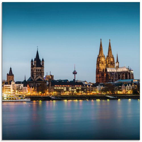 4058661731982 - Glasbild ARTLAND Köln Rheinpromenade Bilder Gr B H 50 cm x 50 cm Glasbild Deutschland quadratisch 1 St blau Bild Glasbild Glasbilder Bilder in verschiedenen Größen 4058661731982 - Glasbild ARTLAND Köln Rheinpromenade Bilder Gr B H 50 cm x 50 cm Glasbild Deutschland quadratisch 1 St blau Bild Glasbild Glasbilder Bilder in verschiedenen Größen