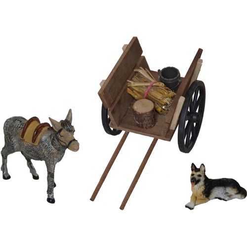 4251020790747 - Krippen-Zubehör ALFRED KOLBE Weihnachtsdeko Dekofiguren Gr Ø beige (natur) Weihnachtskrippen Weihnachtsdörfer Eselwagen mit Esel und Hund