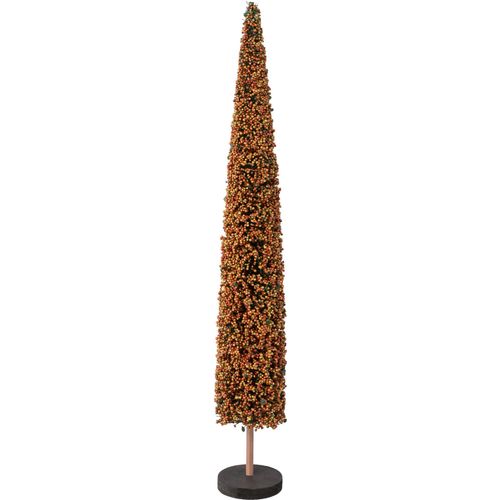4064118116417 - Dekobaum CREATIV DECO Weihnachtsdeko Dekofiguren Gr H 6000 cm beige (natur) Dekoweihnachtsbäume auf hochwertiger Holzbase mit Perlen verziert Höhe 60 cm