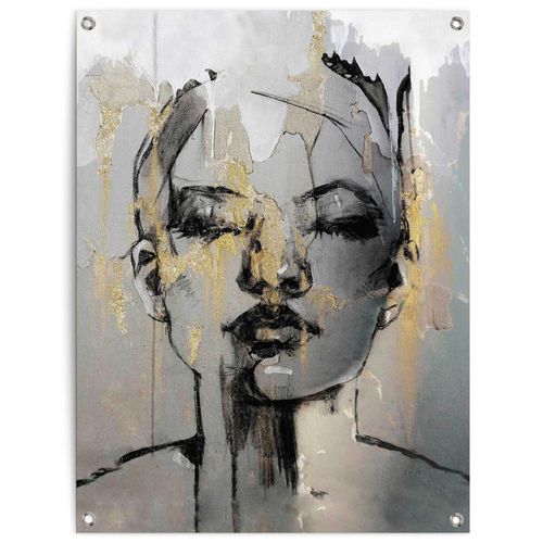 8714597638400 - Poster REINDERS Goldenes Gesicht Bilder Gr B H T 60 cm x 80 cm x 01 cm goldfarben (gold) Poster Outdoor für Garten oder Balkon 8714597638400 - Poster REINDERS Goldenes Gesicht Bilder Gr B H T 60 cm x 80 cm x 01 cm goldfarben (gold) Poster Outdoor für Garten oder Balkon