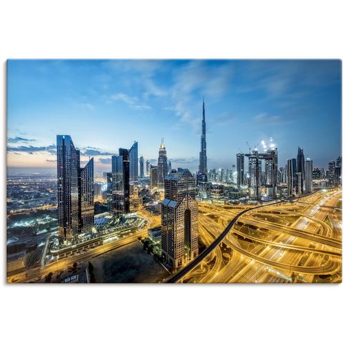 4062144628164 - Wandbild ARTLAND Dubai Bilder Gr B H 120 cm x 80 cm Leinwandbild Bilder von Asien Querformat 1 St blau Kunstdrucke als Alubild Leinwandbild Wandaufkleber oder Poster in versch Größen