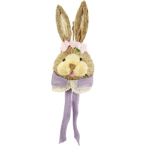 4019844799786 - Dekofigur IGEA Tierfigur Bast-Hasenkopf Hase Osterhasen Deko Ostern Osterdeko Dekofiguren Gr B H 16 cm x 60 cm lila (violett) Weihnachtsengel Weihnachtsfiguren Türdeko Wanddeko Osterfigur Frühlingsdeko Dekohase Skulptur Frühling