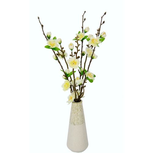 4019844754525 - Kunstblume IGEA Kirschblütenbund Kunstpflanzen Gr B H L 8 cm x 41 cm x 8 cm 1 St weiß Kunst-Blumen Kunstpflanzen Vase aus Keramik