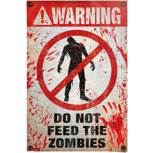 8714597368802 - Poster REINDERS Warning Do Not Feed The Zombies rot (farbe bild(er) rot) B61cm H915cm Papier Bilder 8714597368802 - Poster REINDERS Warning Do Not Feed The Zombies rot (farbe bild(er) rot) B61cm H915cm Papier Bilder