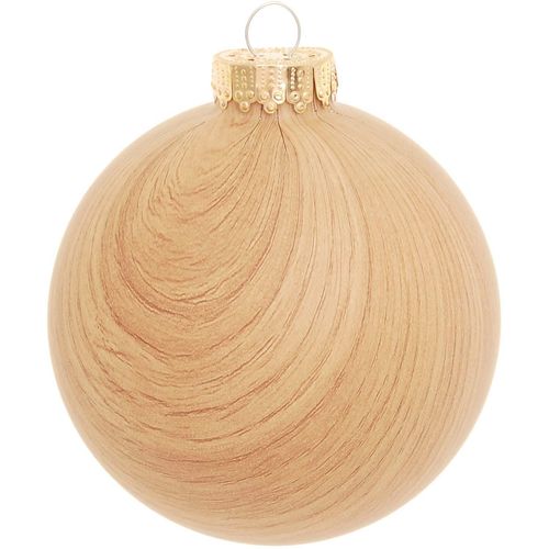 0024762212860 - Weihnachtsbaumkugel KREBS GLAS LAUSCHA Spezial-Glaskugel in Holzoptik Ø ca 10 cm braun (hellbraun) Ø10cm Glas Weihnachtsbaumkugeln Weihnachtsbaumkugeln Weihnachtsdeko Christbaumschmuck Christbaumkugeln aus Glas