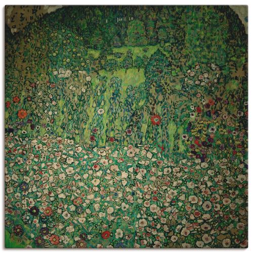 4055327951258 - Wandbild ARTLAND Gartenlandschaft mit Bergkuppe (Gartenlandschaft) Bilder Gr B H 40 cm x 40 cm Leinwandbild Garten quadratisch 1 St grün Bild Poster Bilder als Leinwandbild Wandaufkleber oder in versch Größen