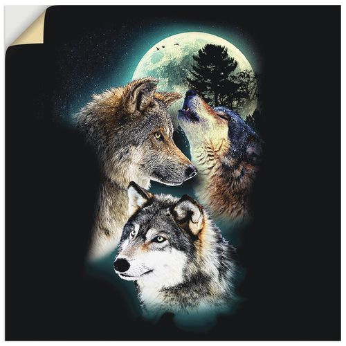 4059745973311 - Wandbild ARTLAND Phantasie Wolf Wölfe mit Mond Bilder Gr B H 40 cm x 40 cm Wandaufkleber - Vinyl Wildtiere quadratisch 1 St schwarz Bild Poster Bilder als Alubild Leinwandbild Wandaufkleber oder in versch Größen 4059745973311 - Wandbild ARTLAND Phantasie Wolf Wölfe mit Mond Bilder Gr B H 40 cm x 40 cm Wandaufkleber - Vinyl Wildtiere quadratisch 1 St schwarz Bild Poster Bilder als Alubild Leinwandbild Wandaufkleber oder in versch Größen