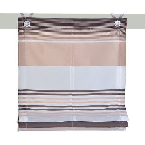 4016478991876 - Raffrollo KUTTI Jamaica Gr 6 braun (braun beige) B80cm H210cm Obermaterial 100% Polyester Raffrollos halbtransparent Polyester gewebt Streifen mit Edelstahlhaken 4016478991876 - Raffrollo KUTTI Jamaica Gr 6 braun (braun beige) B80cm H210cm Obermaterial 100% Polyester Raffrollos halbtransparent Polyester gewebt Streifen mit Edelstahlhaken