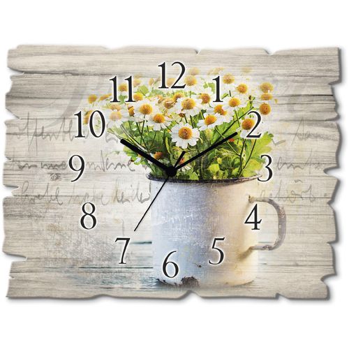 4062144357255 - Wanduhr ARTLAND Frühlingsgarten mit Gänseblümchen Wanduhren Gr B H T 40 cm x 30 cm x 06 cm Funkuhr grün Wanduhren wahlweise mit Quarz- oder Funhuhrwerk lautlos ohne Tickgeräusche 4062144357255 - Wanduhr ARTLAND Frühlingsgarten mit Gänseblümchen Wanduhren Gr B H T 40 cm x 30 cm x 06 cm Funkuhr grün Wanduhren wahlweise mit Quarz- oder Funhuhrwerk lautlos ohne Tickgeräusche