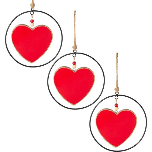 4064118995180 - Dekohänger CREATIV DECO Weihnachtsdeko rot rot H2000cm T100cm Ø2000cm Holzwerkstoff Dekohänger mit Metallring und Emaille-Lackierung 4064118995180 - Dekohänger CREATIV DECO Weihnachtsdeko rot rot H2000cm T100cm Ø2000cm Holzwerkstoff Dekohänger mit Metallring und Emaille-Lackierung