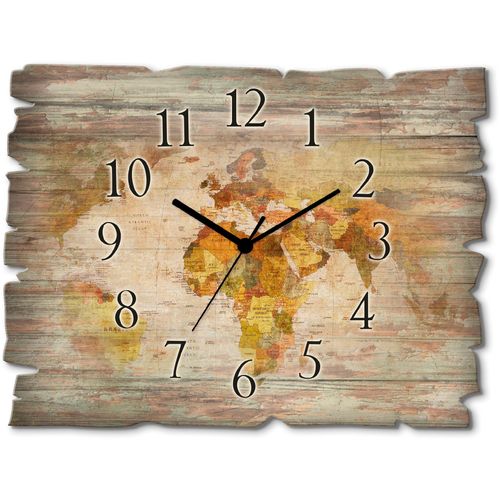 4062144354797 - Wanduhr ARTLAND Weltkarte Wanduhren Gr B H T 40 cm x 30 cm x 06 cm Funkuhr braun Wanduhren wahlweise mit Quarz- oder Funhuhrwerk lautlos ohne Tickgeräusche 4062144354797 - Wanduhr ARTLAND Weltkarte Wanduhren Gr B H T 40 cm x 30 cm x 06 cm Funkuhr braun Wanduhren wahlweise mit Quarz- oder Funhuhrwerk lautlos ohne Tickgeräusche