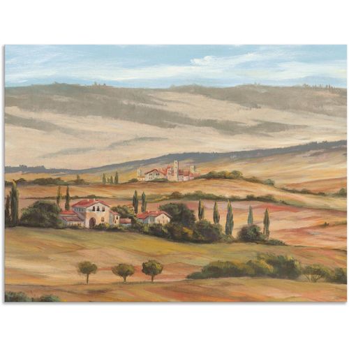 4059745908504 - Wandbild ARTLAND Toskanisches Tal I Bilder Gr B H 60 cm x 45 cm Alu-Dibond-Druck Bilder von Europa Querformat 1 St beige (naturfarben) Kunstdrucke als Alubild Leinwandbild Wandaufkleber oder Poster in versch Größen
