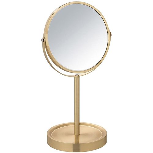 4008838422892 - Standspiegel WENKO Modell Alata gold B185cm H35cm T15cm Stahl Glas Spiegel Kosmetikspiegel mit Schmuckablage 1-fach und 3-fach Vergrößerung Ø17 4008838422892 - Standspiegel WENKO Modell Alata gold B185cm H35cm T15cm Stahl Glas Spiegel Kosmetikspiegel mit Schmuckablage 1-fach und 3-fach Vergrößerung Ø17