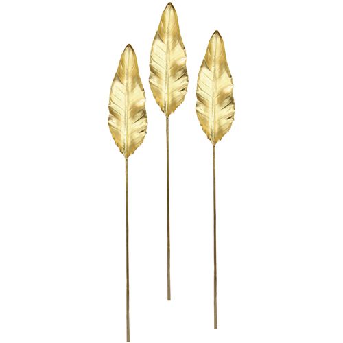 4019844792046 - Kunstpflanze IGEA Strelitzienblatt gold (goldfarben) B12cm H92cm L2cm Obermaterial 50% Kunststoff 50% Polyester Kunstpflanzen Kunstzweig 3er Set 4019844792046 - Kunstpflanze IGEA Strelitzienblatt gold (goldfarben) B12cm H92cm L2cm Obermaterial 50% Kunststoff 50% Polyester Kunstpflanzen Kunstzweig 3er Set