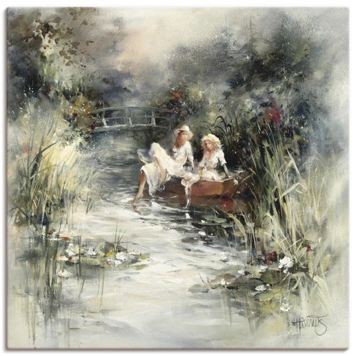 4057738431220 - Wandbild ARTLAND Frühlingsschein Bilder Gr B H 70 cm x 70 cm Leinwandbild Frau quadratisch 1 St beige (naturfarben) Bild Leinwandbild Kunstdrucke Bilder als Leinwandbild Wandaufkleber oder Poster in versch Größen