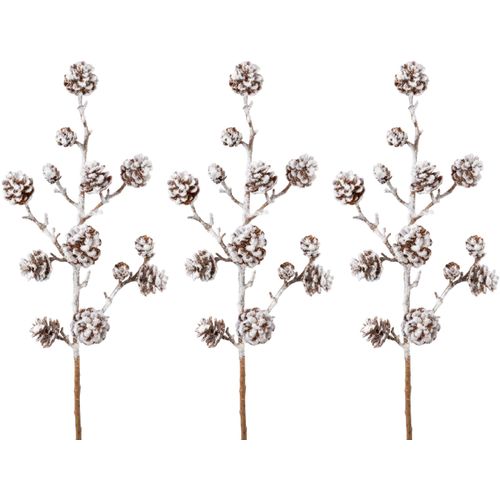 4064118113096 - Winterliche Kunstpflanze CREATIV GREEN Weihnachtsdeko Kunstpflanzen Gr H 58 cm 3 St braun Kunstpflanzen Zweig mit künstlichem Schnee bedeckt 3er-Set