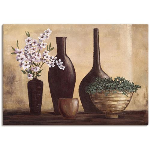 4055327162470 - Wandbild ARTLAND Stillleben in Beige II Bilder Gr B H 100 cm x 70 cm Leinwandbild Vasen & Töpfe 1 St beige (naturfarben) Bild Poster Bilder als Alubild Leinwandbild Wandaufkleber oder in versch Größen