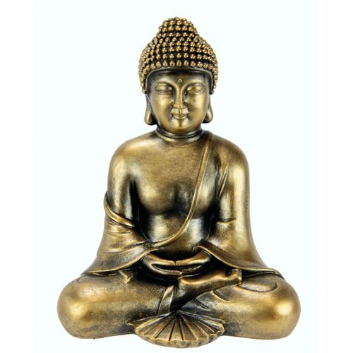 4019844730802 - Dekofigur IGEA Buddha Dekofiguren Gr B H 19 cm x 24 cm goldfarben Deko-Figur Deko-Objekte Dekofiguren