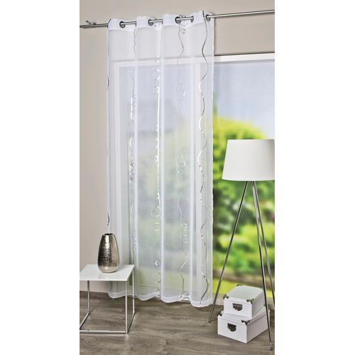 4056751293211 - Gardine HOME WOHNIDEEN LOOPY Gr 1 silber (silberfarben) B140cm H245cm Voile Polyester Gardinen HxB 245x140 Ösenschal mit Silberdruck 4056751293211 - Gardine HOME WOHNIDEEN LOOPY Gr 1 silber (silberfarben) B140cm H245cm Voile Polyester Gardinen HxB 245x140 Ösenschal mit Silberdruck