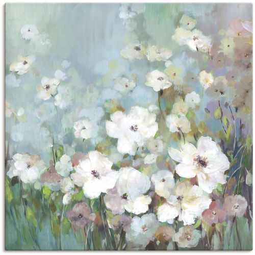 4062144700662 - Wandbild ARTLAND Feldblumengarten Bilder Gr B H 70 cm x 70 cm Leinwandbild Blumenwiese quadratisch 1 St grün Kunstdrucke als Alubild Leinwandbild Wandaufkleber oder Poster in versch Größen
