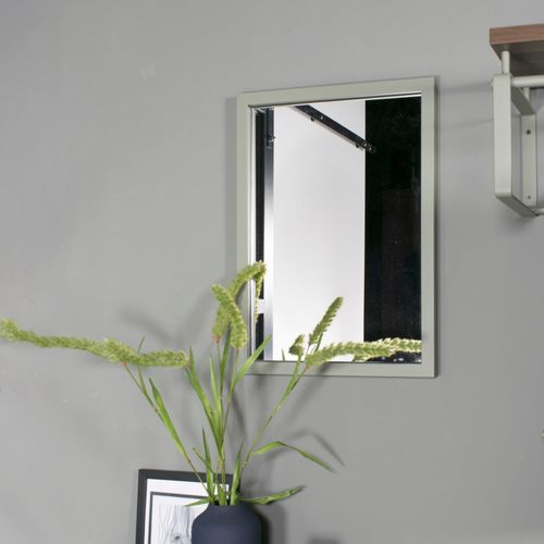 8712077108658 - Wandspiegel SENZA grün B40cm H55cm T3cm Metall Spiegel Metall Breite 40 cm Horizontal und vertikal befestigbar