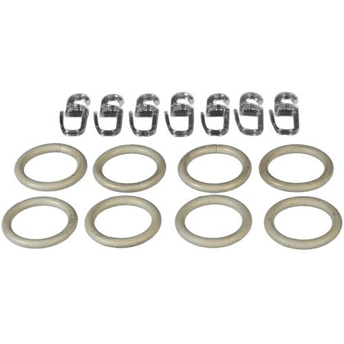 4016318079610 - Gardinenring Liedeco Gardinenstangen (Set 8-St mit Faltenlegehaken) für Gardinenstangen Ø 16 mm goldfarben|weiß