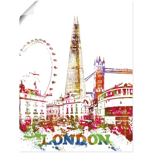 4062144716618 - Wandbild ARTLAND London Grafik Bilder Gr B H 30 cm x 40 cm Poster London Hochformat 1 St bunt Kunstdrucke als Alubild Leinwandbild Wandaufkleber oder Poster in versch Größen