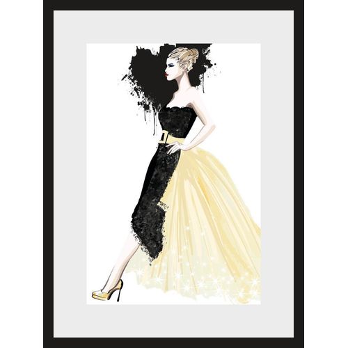 4049009008163 - Bild Skizze Frau mit Kleid bunt (farbe rahmen schwarz farbe bild(er) schwarz weiß rot) B30cm H40cm Acrylglas Papier Holz Bilder HD Premium Poster-Druck inkl Holzrahmen 4049009008163 - Bild Skizze Frau mit Kleid bunt (farbe rahmen schwarz farbe bild(er) schwarz weiß rot) B30cm H40cm Acrylglas Papier Holz Bilder HD Premium Poster-Druck inkl Holzrahmen