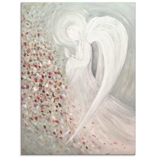 4058661678805 - Glasbild ARTLAND Engelbild I Bilder Gr B H 45 cm x 60 cm Glasbild Religion Hochformat 1 St weiß Bild Glasbild Glasbilder Bilder in verschiedenen Größen