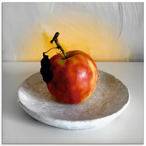 4059745518161 - Glasbild ARTLAND Ein Apfel am Tag Bilder Gr B H 20 cm x 20 cm Glasbild Arrangements quadratisch 1 St grau Bild Glasbild Glasbilder Bilder in verschiedenen Größen