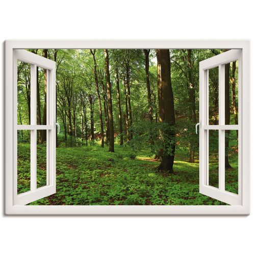 4055327351225 - Wandbild ARTLAND Fensterblick Panorama grüner Sommerwald Bilder Gr B H 100 cm x 70 cm Leinwandbild Fensterblick Querformat 1 St weiß Bild Poster Bilder als Leinwandbild Wandaufkleber oder in versch Größen 4055327351225 - Wandbild ARTLAND Fensterblick Panorama grüner Sommerwald Bilder Gr B H 100 cm x 70 cm Leinwandbild Fensterblick Querformat 1 St weiß Bild Poster Bilder als Leinwandbild Wandaufkleber oder in versch Größen