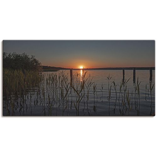 4062144096611 - Wandbild ARTLAND Früh morgens am Ratzeburger See Bilder Gr B H 100 cm x 50 cm Leinwandbild Sonnenaufgang & -untergang 1 St orange Bild Kunstdruck Leinwandbild Kunstdrucke Bilder als Alubild Leinwandbild Wandaufkleber oder Poster in versch Größen