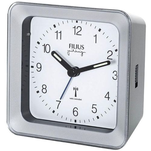 4045346095835 - Funkwecker FILIUS ZEITDESIGN silber (silberfarben) Wecker Wecker Schlafzimmer Leuchtzeiger Beleuchtung Weckwiederholung