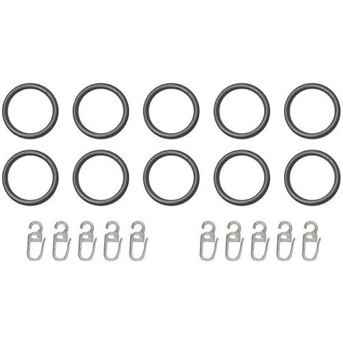 4004339440366 - Gardinenring indeko Gardinenstangen (Set 10-St mit Faltenlegehaken) für Vorhangstangen bis Ø 20 mm grau|silberfarben 4004339440366 - Gardinenring indeko Gardinenstangen (Set 10-St mit Faltenlegehaken) für Vorhangstangen bis Ø 20 mm grau|silberfarben