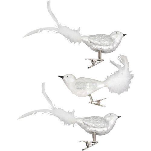 0024762906615 - Weihnachtsbaumklammer KREBS GLAS LAUSCHA CBK90661 Weihnachtsdeko Christbaumschmuck silber (silberfarben) Glas Weihnachtsbaumschmuck Weihnachtsbaumschmuck Weihnachtsanhänger Weihnachtsbaumklammer Weihnachtsbaumschleife Weihnachtsbaumspitze Vogel auf Clip