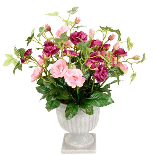 4019844803773 - Kunstblume IGEA Rosen im Pokal rosa B25cm H35cm L25cm Polyester Kunstpflanzen 4019844803773 - Kunstblume IGEA Rosen im Pokal rosa B25cm H35cm L25cm Polyester Kunstpflanzen