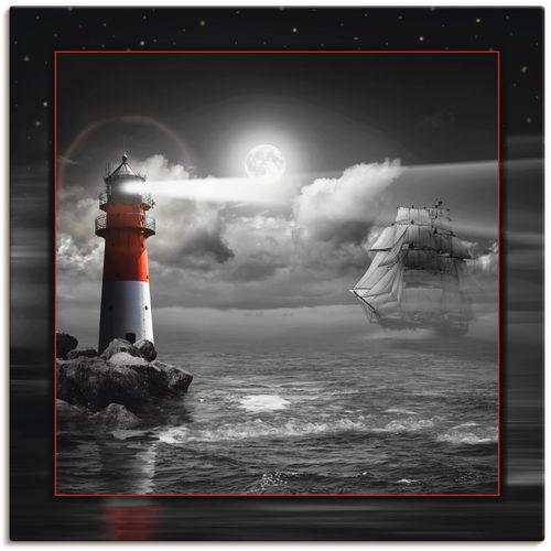 4059745623674 - Wandbild ARTLAND Leuchtturm und Segelschiff im Mondschein Bilder Gr B H 30 cm x 30 cm Leinwandbild Küste 1 St schwarz Bild Kunstdruck Kunstdrucke Bilder als Alubild Leinwandbild Wandaufkleber oder Poster in versch Größen 4059745623674 - Wandbild ARTLAND Leuchtturm und Segelschiff im Mondschein Bilder Gr B H 30 cm x 30 cm Leinwandbild Küste 1 St schwarz Bild Kunstdruck Kunstdrucke Bilder als Alubild Leinwandbild Wandaufkleber oder Poster in versch Größen