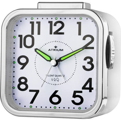 4037921007050 - Quarzwecker ATRIUM A530-0 silber (weiß silberfarben) Wecker Wecker Schlafzimmer schleichende Sekunden ansteigender AlarmSnooze