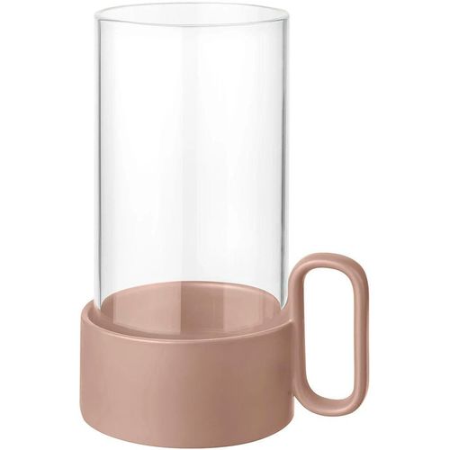 4008832795602 - Kerzenhalter BLOMUS Windlicht YURAGI orange (terracotta) B15cm H21cm T11cm Steingut Glas Kerzenhalter aus Steingut und Glas Höhe ca 21 cm